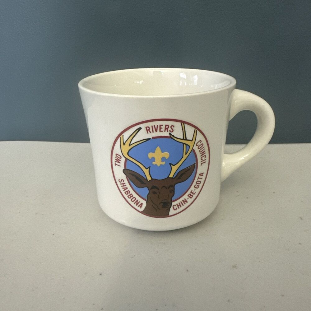 Boy Scouts Mug Shabbona Chin-Be-Gota Two Rivers Council Coffee Cup BSA